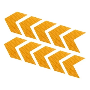 Reflektierende Aufkleber 10er Pack 2,36 x 2,36 Zoll Warnpfeil Reflektor gelb - Bild 1 von 5