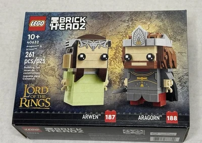 LEGO BrickHeadz 40632 Aragorn & Arwen Lord of the Rings LOTR Retired New Sealed - Image 1 of 4
