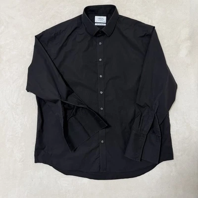 Camisa Charles Tyrwhitt Para Hombre 19/37 EU48 Negra Sin Hierro Calce Clásico Puño Francés Foto 1 de 4