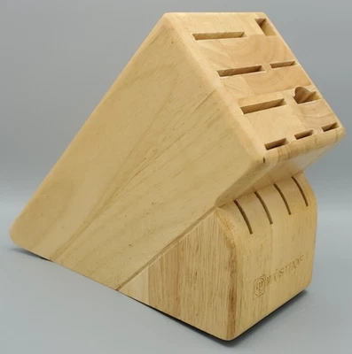 Wusthof 13 Slot Solid Hardwood Knife Block Blonde Light  HD1303 Countertop READ - Image 1 of 4