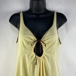 Vintage Vassarette gelb Schlüsselloch Nachthemd Dessous Antron Nylon Größe 34 - Bild 1 von 11