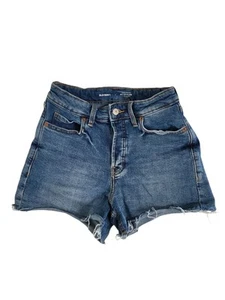 Old Navy Higher Hi-Rise Sky-Hi A-Line Button Fly Blue Denim Jean Shorts Size 2 - Bild 1 von 4