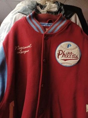 1950 VINTAGE AUTHENTIC PHILADELPHIA PHILLIES WOOL MITCHELL NESS JACKET  XXXL - Image 1 of 3