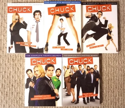 Chuck Spy Comedy Complete Series Seasons 1,2,3,4,5 DVD R1 Like New - Image 1 of 2