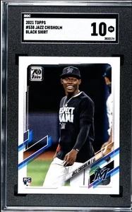 Camisa negra 2021 Topps Photo Variations #538 #538A Jazz Chisholm SP RC SGC 10 - Imagen 1 de 2