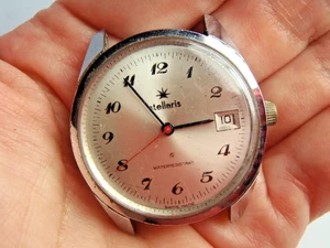 Vintage Stellaris Sears & Roebuck 17 Jewels Swiss Date Watch Manual Wind Works - Picture 1 of 21
