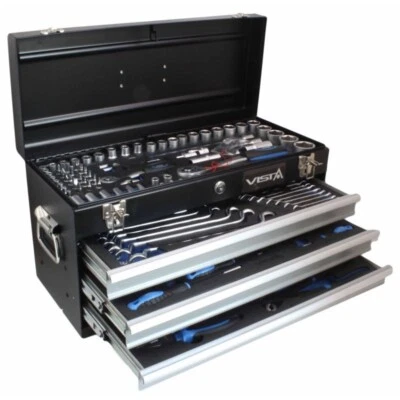 Asta Metall Werkzeugkoffer 3x Schubladen 143x Werkzeuge Steckschlüssel, Ratschen - Bild 1 von 4