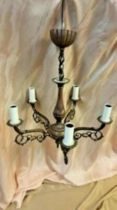 An original , vintage,metal, antique style  ceiling lamp  for five bulbs - Picture 1 of 4