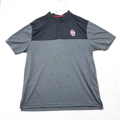 CAMISA POLO COLISEO GOLF OKLAHOMA UNIVERSITY OU SOONERS XL Para Hombres XL Negra/Gris Foto 1 de 4