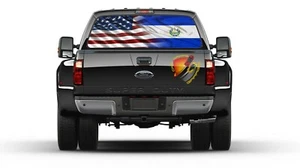America and El Salvador Flag Rear Window Graphic Perforated Decal Sticker Vinyl - Picture 1 of 4