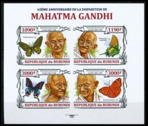 BURUNDI 2013 MNH Imperf SS, Gandhi, Butterflies - Picture 1 of 1