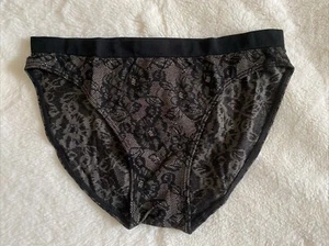 Victoria's Secret Panties Bikini Panty Seamless Stretch Black Floral Large L - Picture 1 of 8