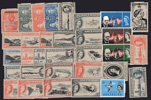 BRITISH ASCENSION LOT, 32 DIFFERENT STAMPS, MH - USED, VF - Picture 1 of 1