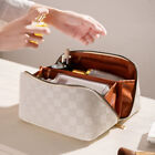 Ins PU Makeup Organizer Baguette Zipper Pillow Bags Large Travel Cosmetic Bag :