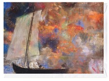 Flower Clouds by Odilon Redon. Art Greeting Card. Blank Inside.