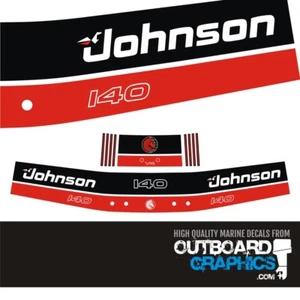 Johnson 140hp two stroke outboard engine decals/sticker kit - Picture 1 of 1