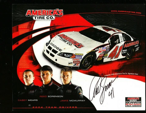 3 LOT REED SORENSON SIGNED POSTCARDS 8X10 NASCAR DISCOUNT AMERICA'S TIRE 8X10 Cover