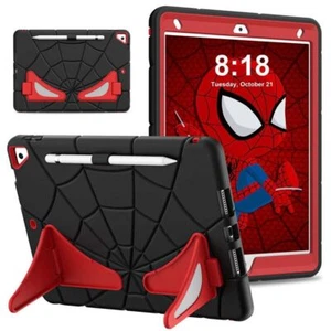 For iPad 10/9/8th Gen Spiderman Shockproof Heavy Duty Stand Case Cover Pen Slot - Picture 1 of 24
