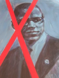 Pintura al óleo Malcolm X 20x14, NO una impresión, marco disponible. Douglass MLK Biko - Imagen 1 de 11