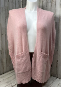 Halogen Pink Sleeveless 100% Cashmere Cardigan Sweater Women One Size        X21