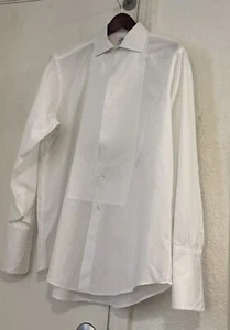 Brooks Brothers White Tuxedo Shirt L 16.5 X 34 Lu - Imagen 1 de 3