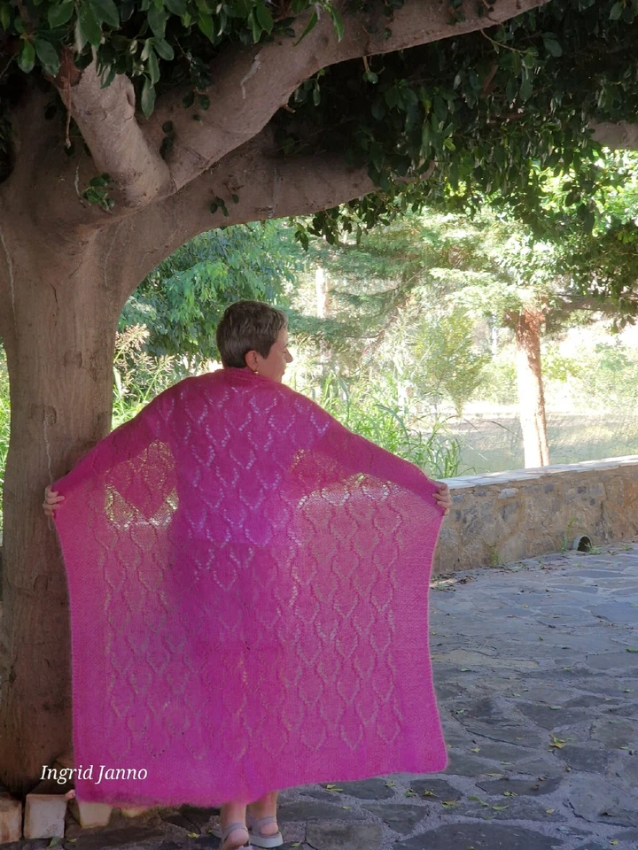 mohair hand knitted blanket - Image 1 of 4