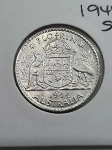 Australian 1944s FLORIN CH UNC - Picture 1 of 2