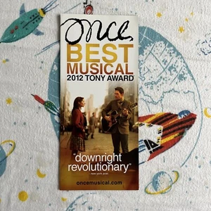 ONCE the musical Broadway ad, mini-flyer Cristin Milioti Steve Kazee 2012 - Picture 1 of 3