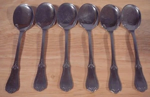 Jean Couzon France Orefevre Stainless 6 Small Round Bouillon Spoon 5.5" - Picture 1 of 10