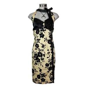 BANNED PIN UP FLORAL WIGGLE DRESS EMO PENCIL RETRO GOTHIC SEXY VINTAGE ROCK ROLL - Bild 1 von 7