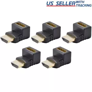 5-Pack HDMI Male to Female Right Angle Connector Adapter 270 Degree Extender 5X - Picture 1 of 2