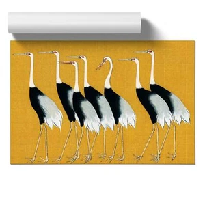 Japanese Red Crown Cranes Asian Bird Ogata Korin Unframed Wall Art Poster Print - Picture 1 of 4