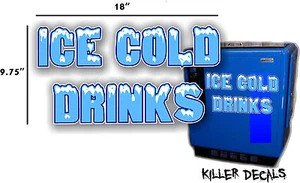 18" "ICE COLD" BLUE HORIZONTAL COCA COLA PEPSI COOLER POP MACHINE - Picture 1 of 1