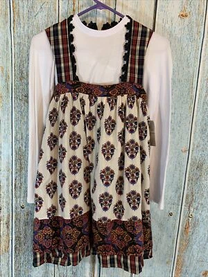 Nuevo con etiquetas Vestido Jak & Peppar Dixie Mabel Talla 12 Negro Vainilla Multi Estampado Foto 1 de 4