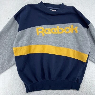 vintage REEBOK COLOR BLOCK CREWNECK SWEATSHIRT MEDIUM/LARGE - Image 1 of 4