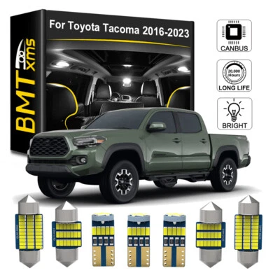 White LED interior lights package kit for 2016-2023 Toyota Tacoma + Pry Tool Set - Image 1 of 4