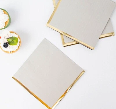 50 servilletas de papel para cena cóctel con adornos dorados pastel 2 capas decoraciones para fiestas eventos Foto 1 de 2