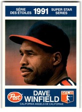 1991 Post Canada Super Star Series Dave Winfield #28 California Angels