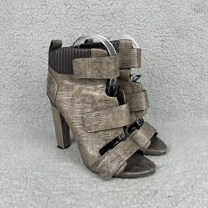 Alexander Wang Sandals Women 7 37 Shoe Grey Noemi Booties Heels Boots Peep Toe ! - Picture 1 of 13