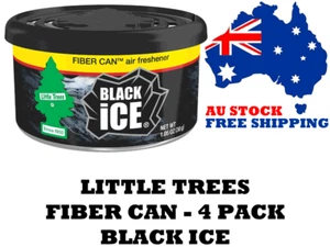 Little Trees Air Freshener Black Ice Fiber Can 4pk - Car Home Office - Picture 1 of 1