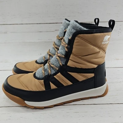 Sorel Whitney II Plus Lace Waterproof Womens 10 Tan Black Snow Boots NL5162-253 - Image 1 of 4