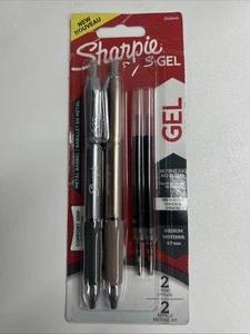 Sharpie S Gel Metall Medium (0,7 mm) Stahlgrau & Roségold 2 Stifte + 2 Minen - Bild 1 von 3