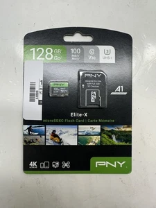 PNY 128GB Elite-X SDXC Flash Memory Card - V30, U3, 100MB/s (44899) - Picture 1 of 3