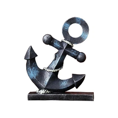 Decoración de escultura de ancla de barco náutico - Modelo costero creativo tema de arte océano... Foto 1 de 4