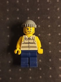 Lego Coty JAIL PRISONER (TORN SLEEVES) City Police Minifigure FAST SHIPPING!