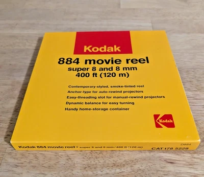Carrete de película Kodak 884 Super 8 y 8 mm, 400 ft, carrete vacío con caja DESCUENTO POR VOLUMEN Foto 1 de 4