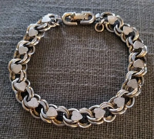 Vintage Monet Heart Accent Charm Bracelet 7" - Picture 1 of 3