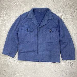 Chaqueta vaquera de trabajo francesa vintage manga corta 3/4 Lutteurs Sanfor talla L - Imagen 1 de 8