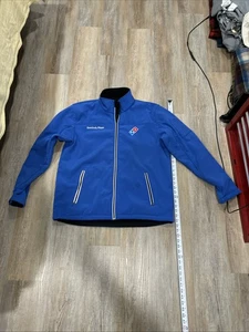 Domino's Pizza Gear Jacke blau schwarz Mitarbeiter Uniform durchgehender Reißverschluss Herren XL - Bild 1 von 21