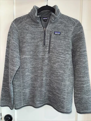 Suéter Pullover Patagonia 1/4 Cremallera Mejor Polar Gris Niños XL 14 Venta al por menor $99 Foto 1 de 4